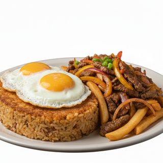 Tacu Tacu c/n lomo saltado a lo pobre