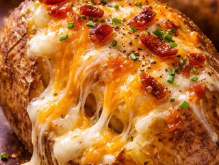 Plato patata asada gratinada