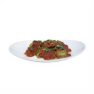 Raviolis d'espinacs al pesto vermell