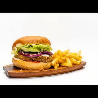 Hamburger Vegetal con fritas