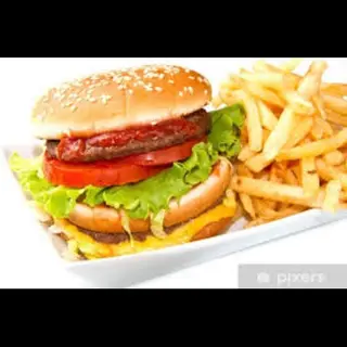 Hamburger Pollo con fritas