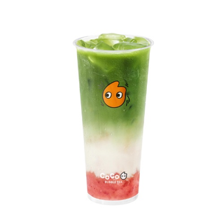 Matcha latte de melocotón