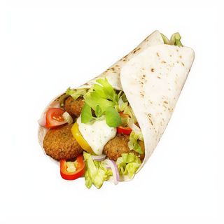 Falafel con pan durum