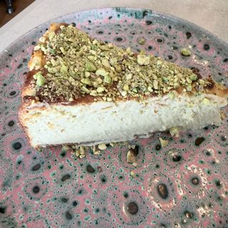 Tarta de queso y pistachos