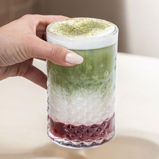 Iced strawberry matcha