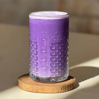 Iced ube latte (no caffeine)