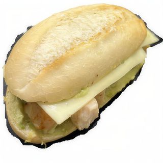 Bocadillo de pollo, aguacate y queso 12 cm.