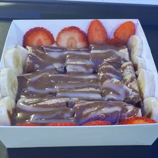 Crepe rollitos fresa y plátano 