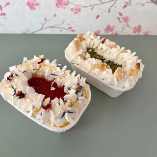 Porción de tarta de queso