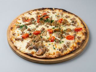 Pizze Bianche Porcini E Salsiccia (33 Cm.)