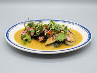 Mejillones al curry verde