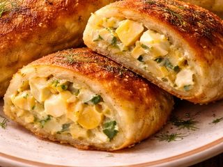 Zrazy de patata rellenas con huevo y queso