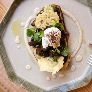 Miso roasted mushroom toast