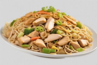 Fideos Fritos Con Pollo