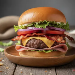 Hamburguesa con bacon completa