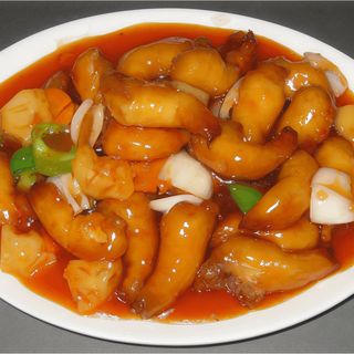 Langostinos con salsa agridulce