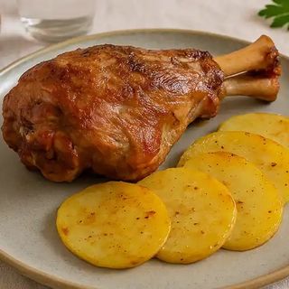 codillo de cerdo con patatas