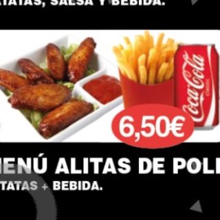 Menú plato kebab de alitas 