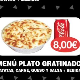 Menú plato kebab gratinado 
