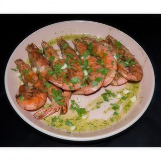 Gambes A La Planxa Amb Sal Grossa Ración