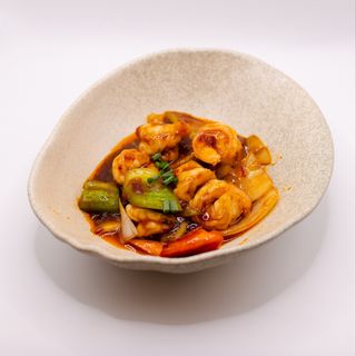 MENU GAMBAS CON SALSA PICANTE