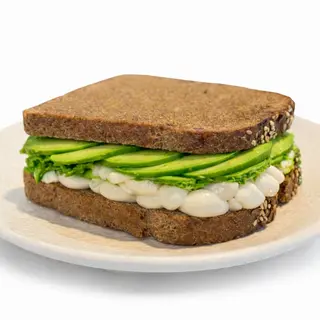 Sándwich queso crema y aguacate
