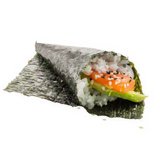 Temaki de salmón y aguacate (1 pza.)