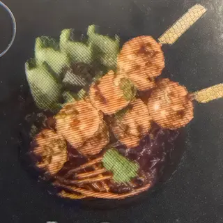 Brochetas de gambas