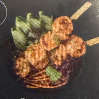 Brochetas de gambas