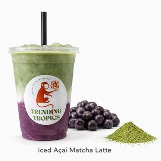 Iced açaí matcha latte