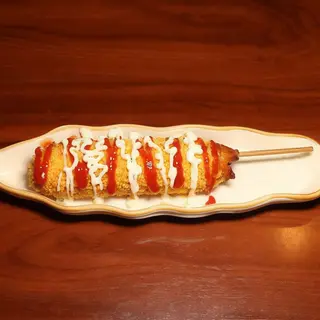 Corn dog  salsa