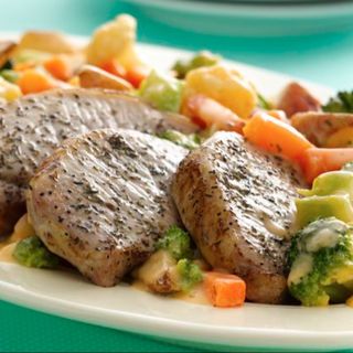 Chueleta vegetal con verduras