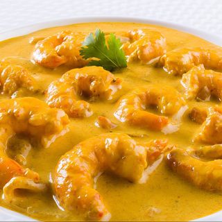 Gambas con salsa curry