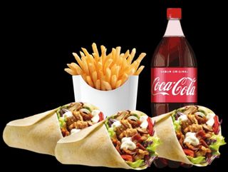 5 durum +patatas+bebida 1l