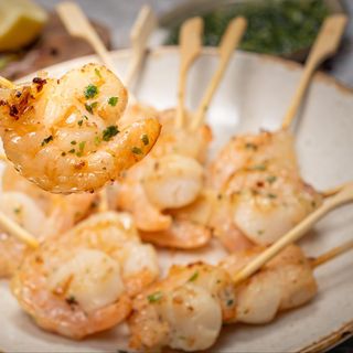 Piruletas de Gambas a la Plancha