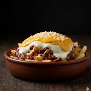 Patatas Fritas Con Bacon Y Queso