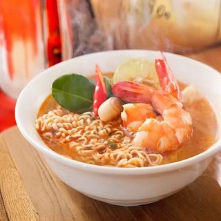 Fideos con gambas