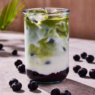 Iced blueberry matcha