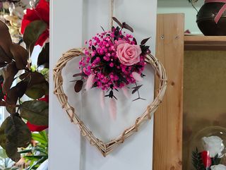 Corazón Floral Preservado Rosa