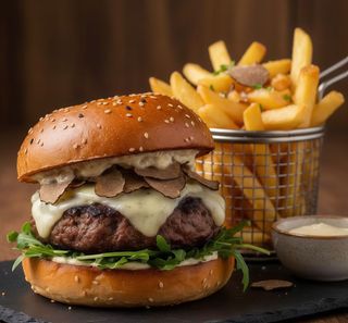 Trufa Burger Con Patatas Fritas