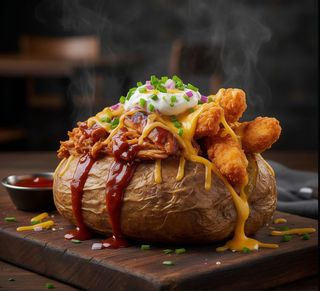 Patatas Asadas Con Pulled Chicken O Chicken Strips