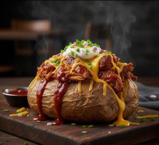 Patatas Asadas Con Ternera En Salsa