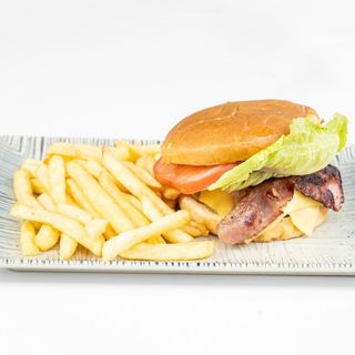 Menú Hamburguesa Con Bacon Y Queso