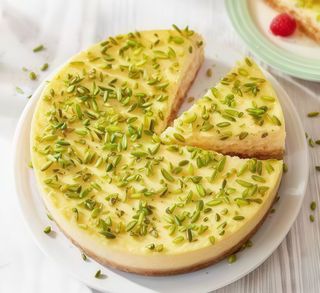 Tarta de pistacho vegana (porción)