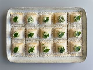 Ravioles de verdura congelados