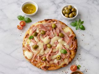 Pizza jamón y queso familiar