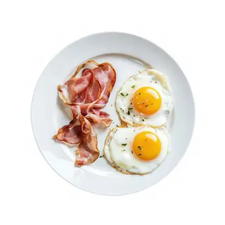 Huevos rotos con jamón (ración)