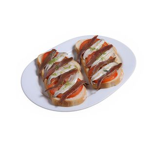 Tosta de anchoas y boquerones