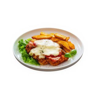 Milanesa de pollo a la napolitana