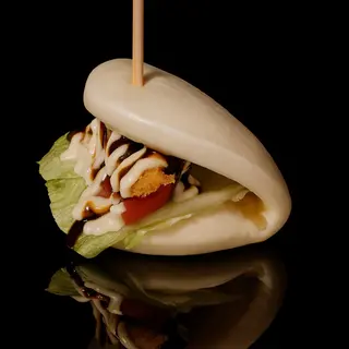 Guao bao con gamba frita